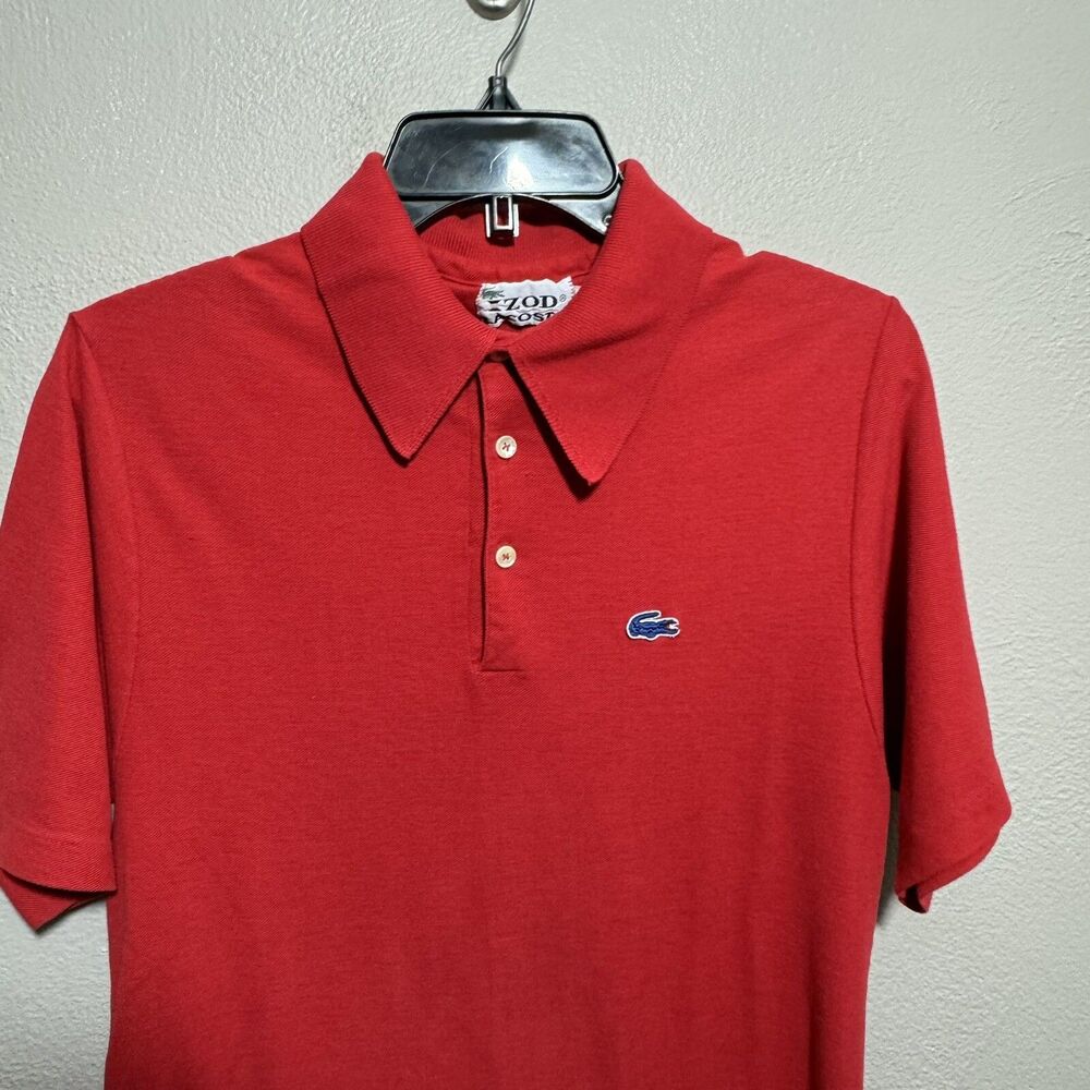 Vintage Izod Lacoste Polo Shirt Mens Sz S Short Sleeve Embroidered Logo Red - Picture 3 of 6